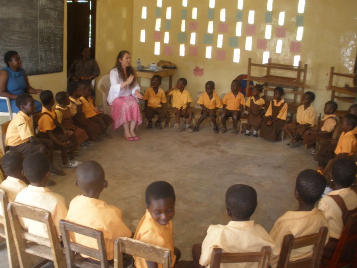 Lynn in her classroom in Berekuso, Ghana