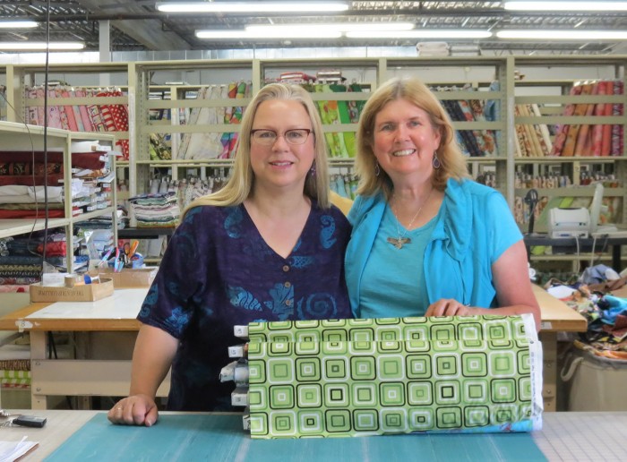 Luana and Yours Truly with a terrific bolt of fabric!